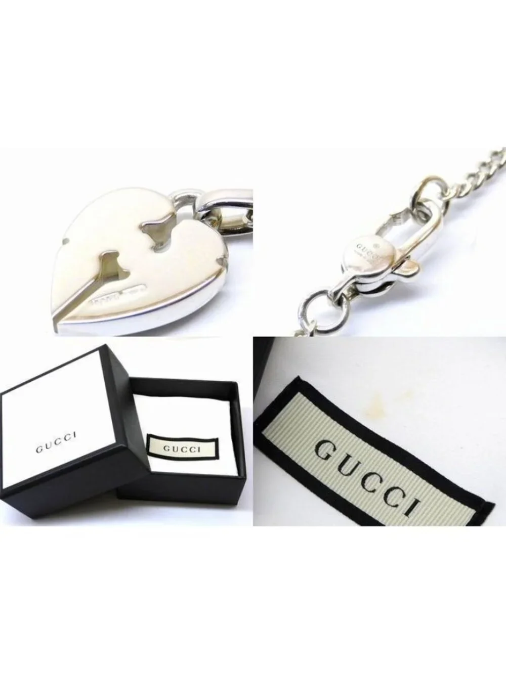 Gucci Knot Heart Necklace 925 Sterling Silver